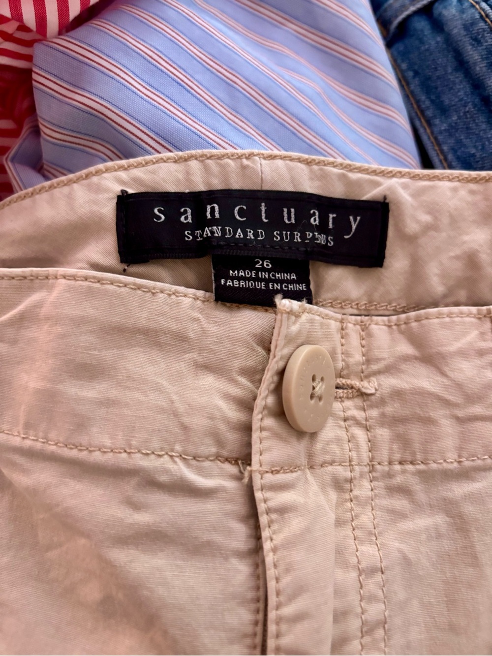 Sanctuary Beige Utility Shorts Size 26